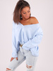 SWETER Z DEKOLTEM V OVERSIZE baby blue B189 k01