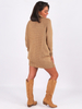 Sweter sukienka z golfem oversize camel k06