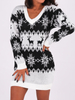 Sweter świąteczny dopasowana sukienka oversize biały k11