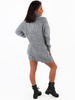 Tunika sukienka swetrowa z golfem splot warkocze szary 3567