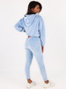 Welurowy dres komplet bluza z kapturem+spodnie baby blue C122 k01