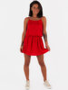 Zwiewna sukienka cienkie ramki czerwona c202