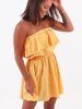 Zwiewna sukienka hiszpanka gorsetowa żółta w cętki b98 kk01