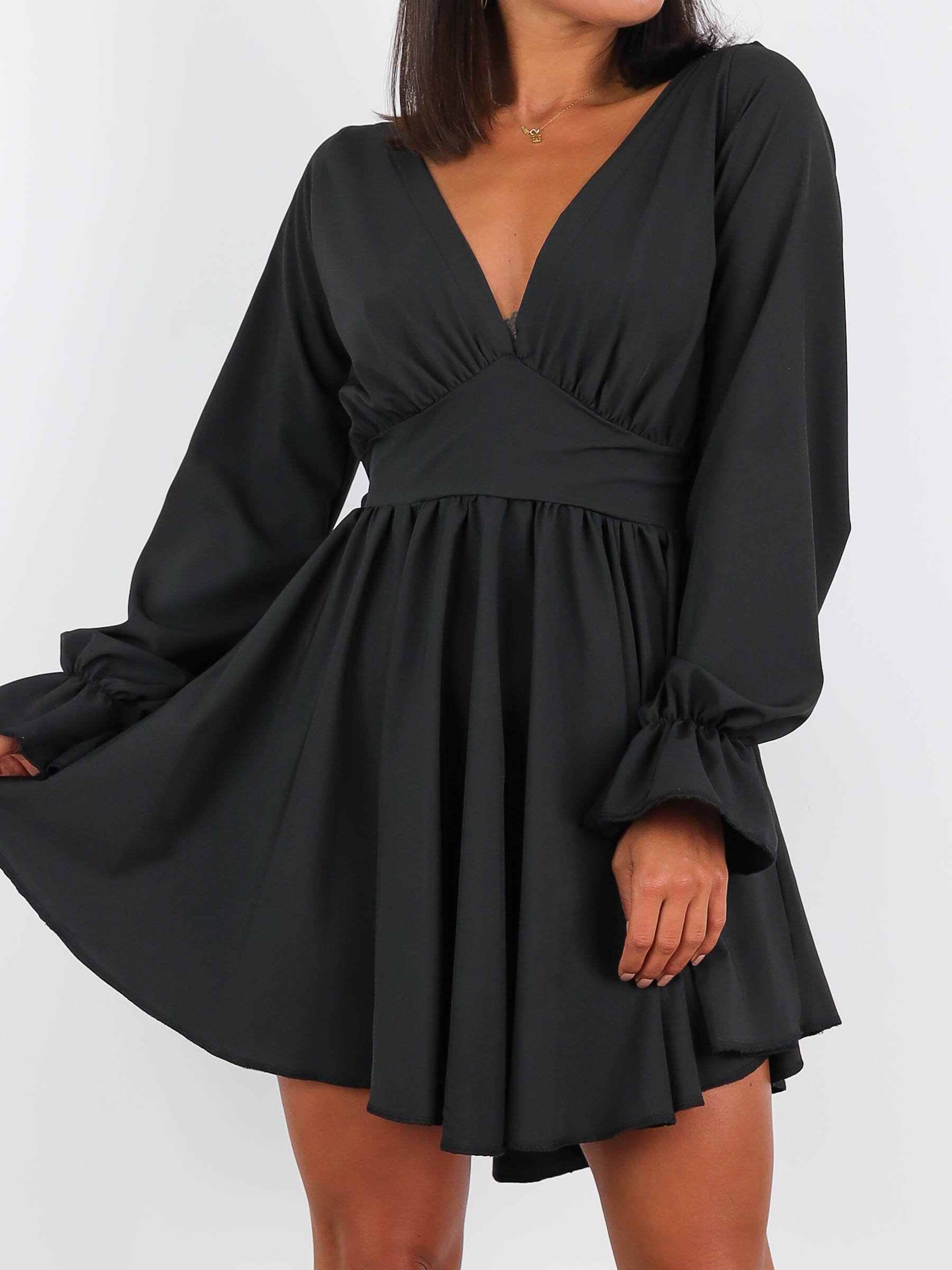 Елегантне асиметричне плаття з вирізом чорний A167