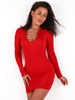 Приталене трикотажне плаття на ланцюжку червоний D137