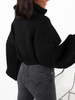 Светр типу oversize з гольфом чорний K253
