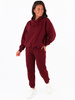 Спортивний комплект з худі та штани типу oversize бордовий C337