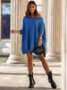 Сукня вільного крою светрова на одне плече блакитний K260