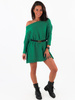 Сукня вільного крою светрова на одне плече зелений K260