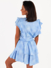 Asymetryczna sukienka z falbankami baby blue c223