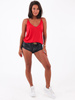Bluzka na ramkach dekolt v odkryte plecy oversize czerwona b94 k01