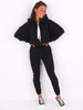 Dres komplet bluza z kapturem+spodnie czarny b240