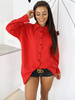 KOSZULA TUNIKA OVERSIZE LEN czerwona X109 k01