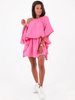 Muślinowa sukienka kimono oversize różowa b92 kk01