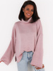 Oversize светр с гольфом брудно-рожевий C400